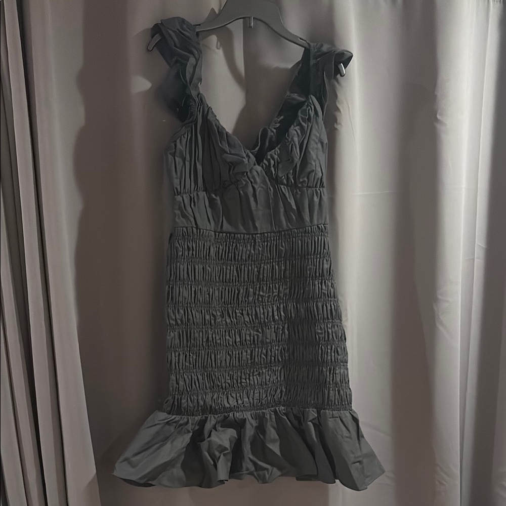 Endless Rose Charcoal Ruffled Mini Dress